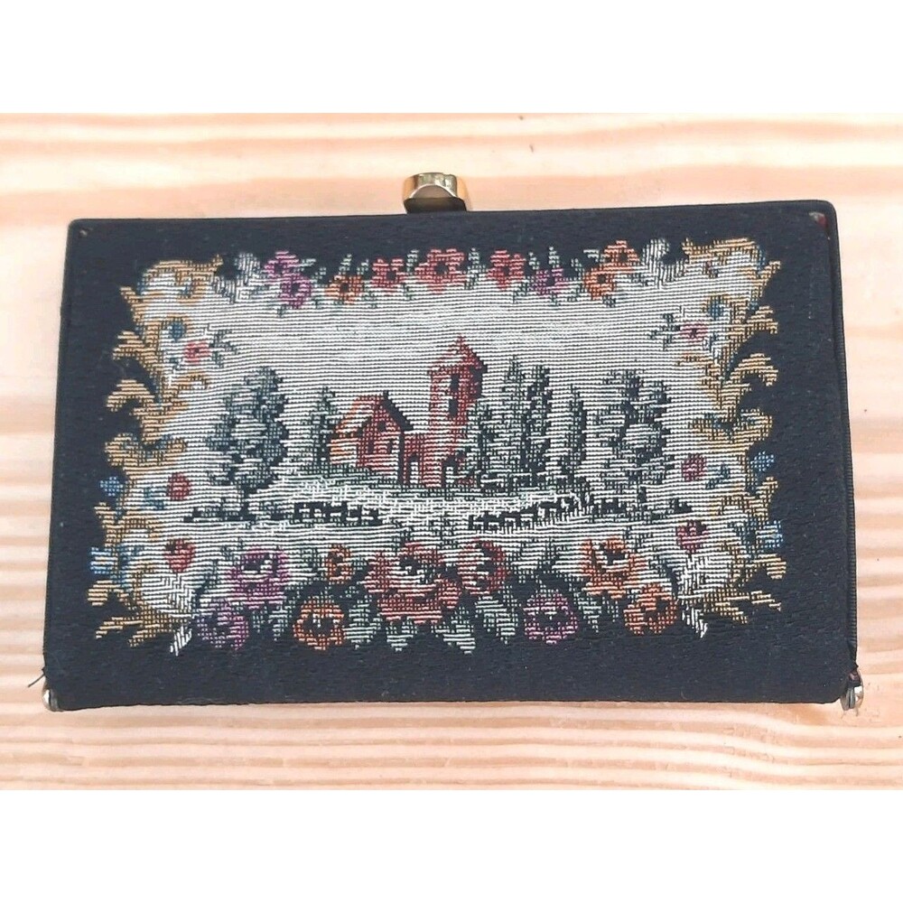 Vintage Style by Sabrina Micro Tapestry Handbag Cottagecore Floral Village...